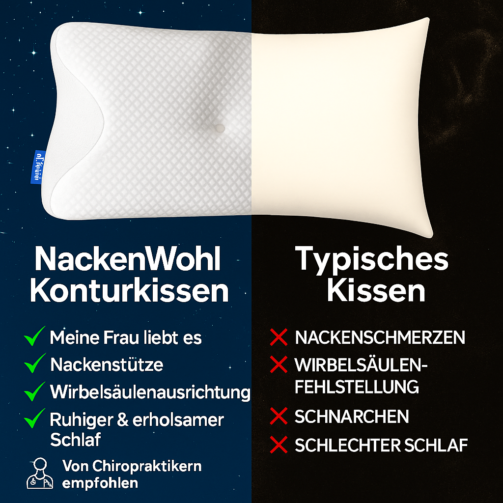 NackenWohl® Orthopädisches Nackenstützkissen aus Memory-Schaum