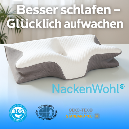 NackenWohl® Orthopädisches Nackenstützkissen aus Memory-Schaum
